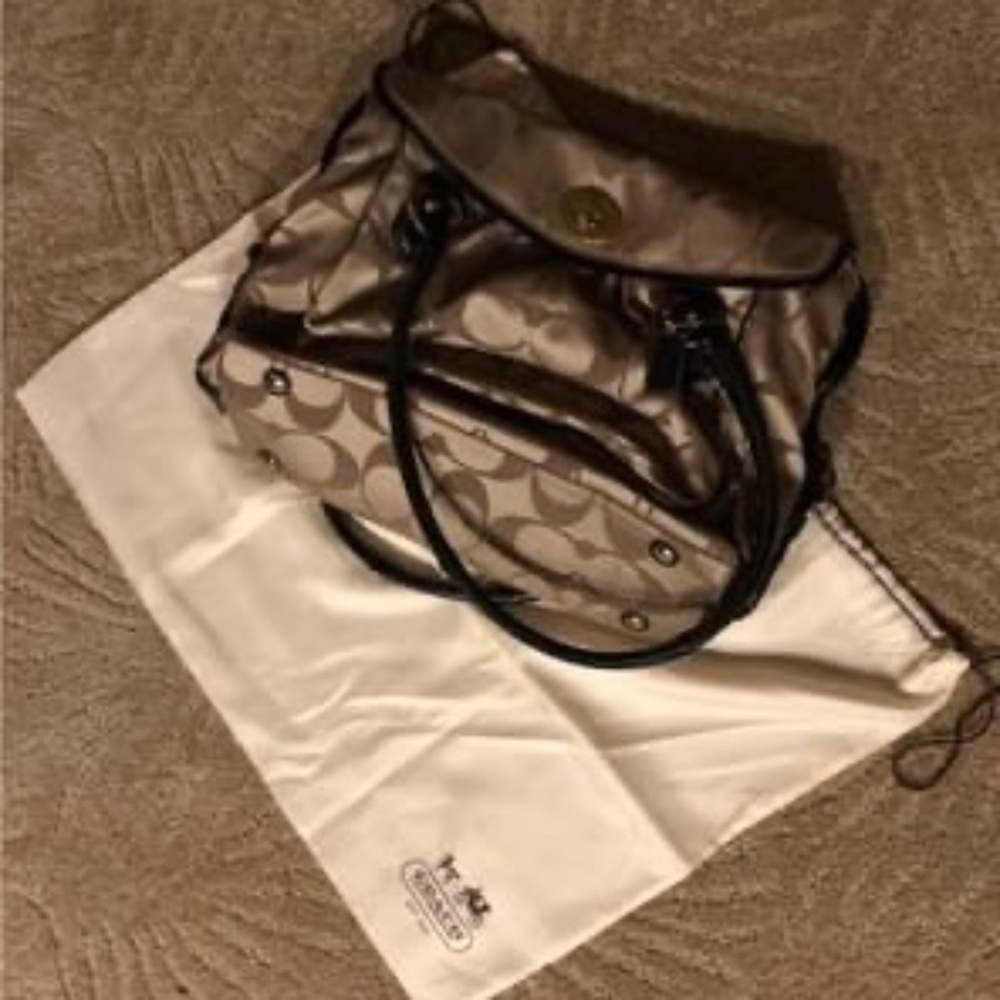Coach Tan Signature Fabric Carryall or Baby Tote